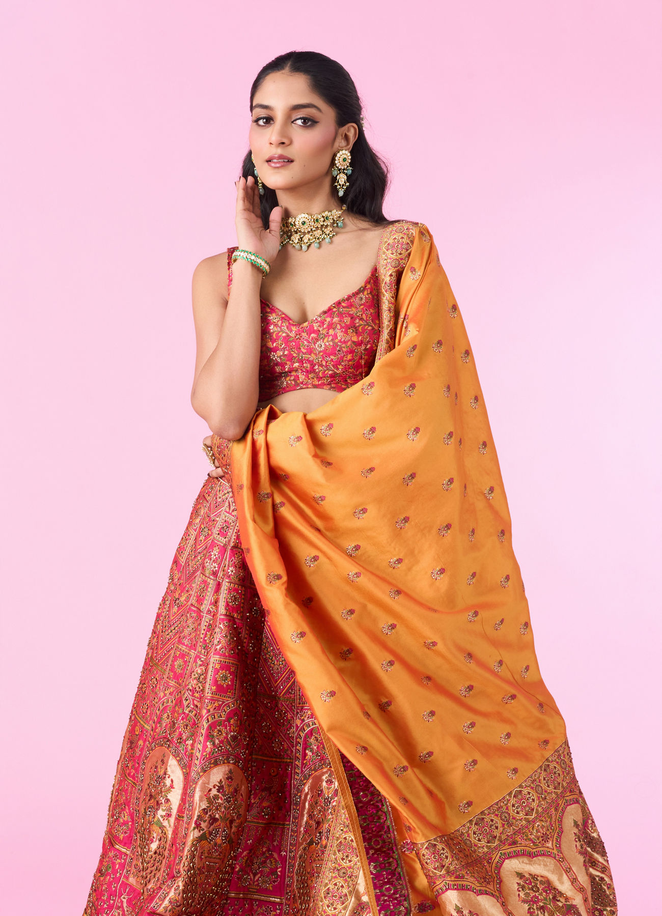 Mohey Women Radiant Rani Pink Lehenga