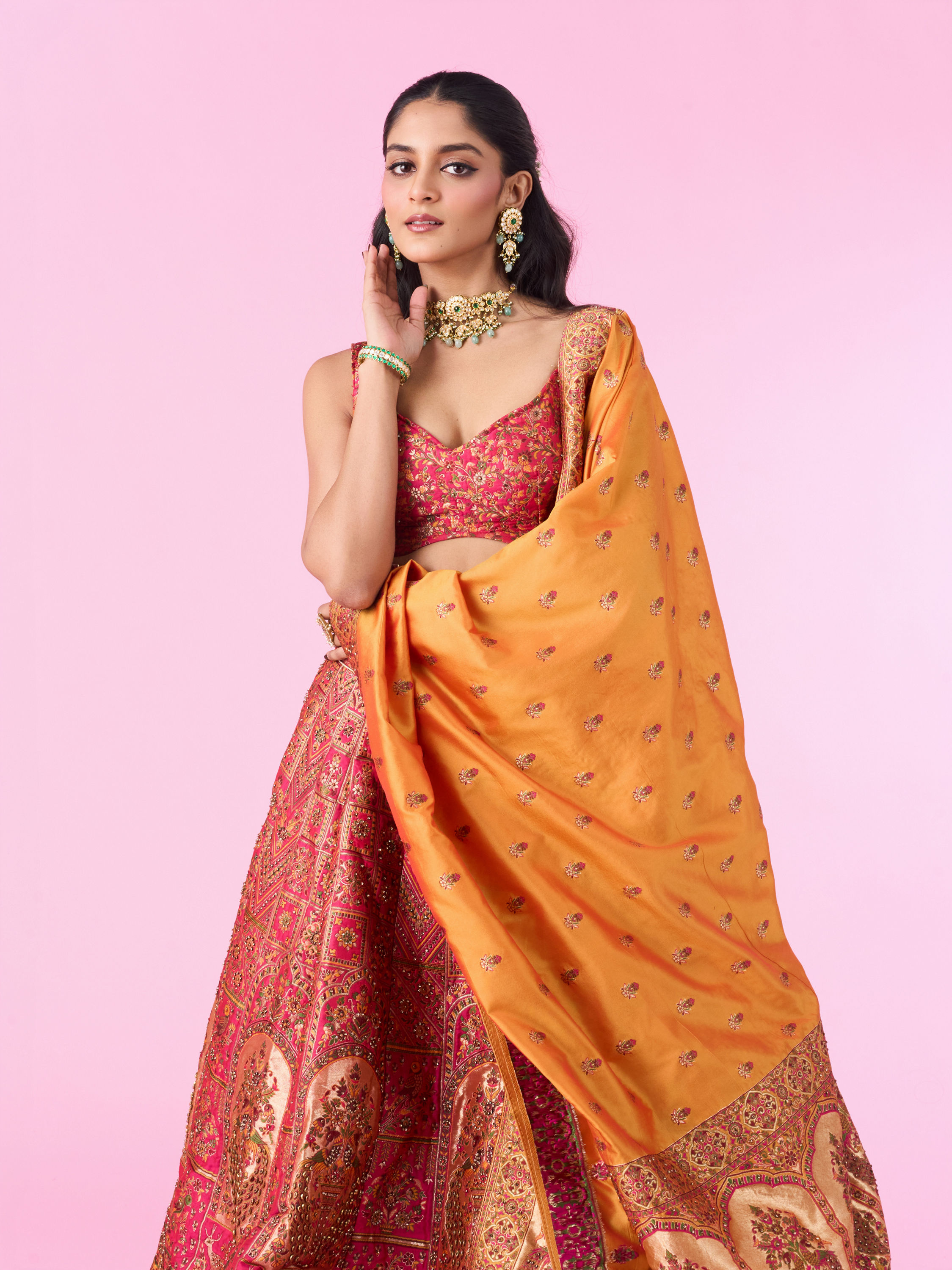 Mohey Women Radiant Rani Pink Lehenga