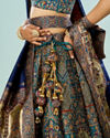Mohey Women Emerald Elegance Semi Bridal Lehenga