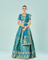 Mohey Women Ravishing Rama Green Semi Bridal Lehenga