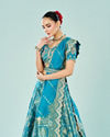 Mohey Women Ravishing Rama Green Semi Bridal Lehenga