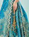 Mohey Women Ravishing Rama Green Semi Bridal Lehenga