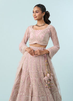 Mohey Women Timeless Pink Elegance Bridal Lehenga