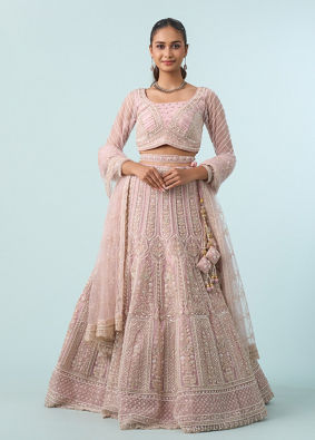 Mohey Women Timeless Pink Elegance Bridal Lehenga