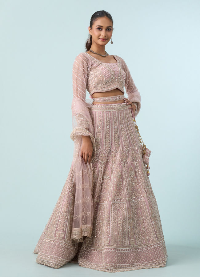 Mohey Women Timeless Pink Elegance Bridal Lehenga
