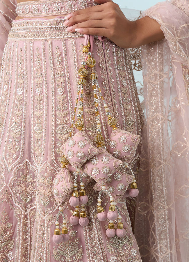 Mohey Women Timeless Pink Elegance Bridal Lehenga