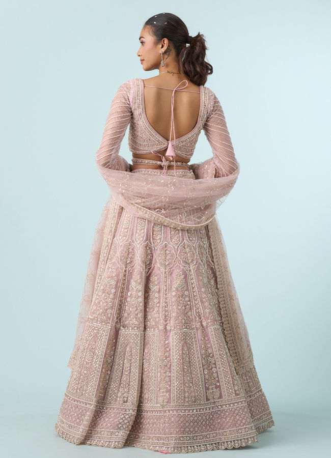 Mohey Women Timeless Pink Elegance Bridal Lehenga