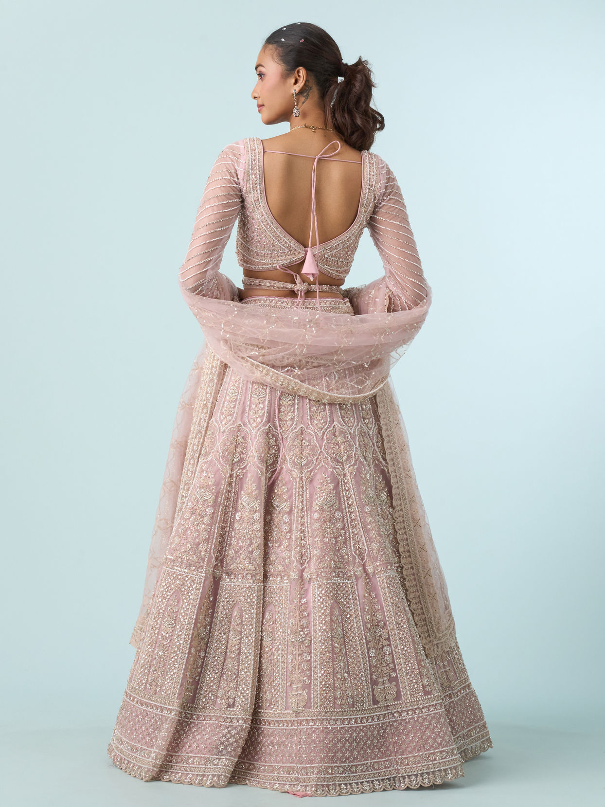 Mohey Women Timeless Pink Elegance Bridal Lehenga