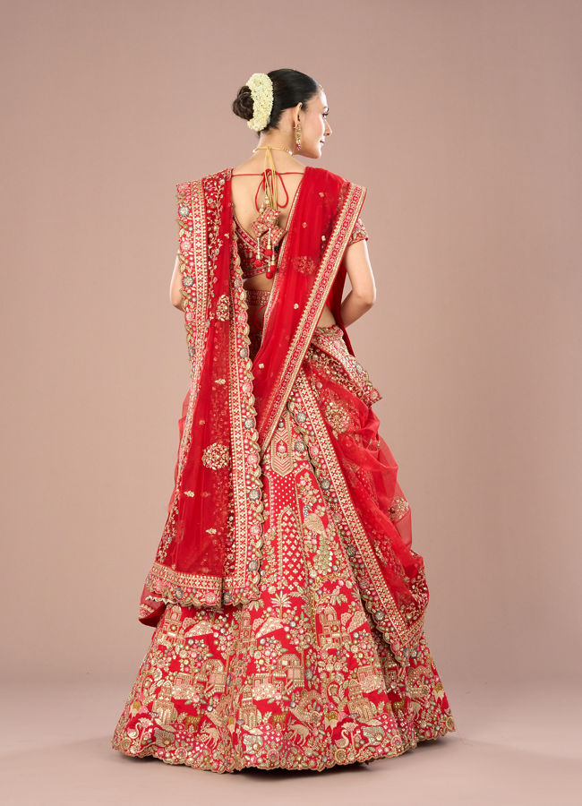 Mohey Women Radiant Red Lehenga
