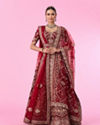 Maroon Majesty Velvet Bridal Lehenga