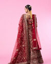 Mohey Women Maroon Majesty Velvet Bridal Lehenga