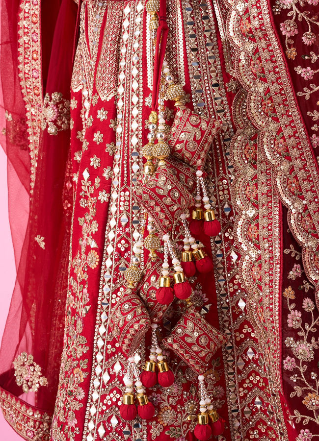 Mohey Women Red Splendor Bridal Lehenga