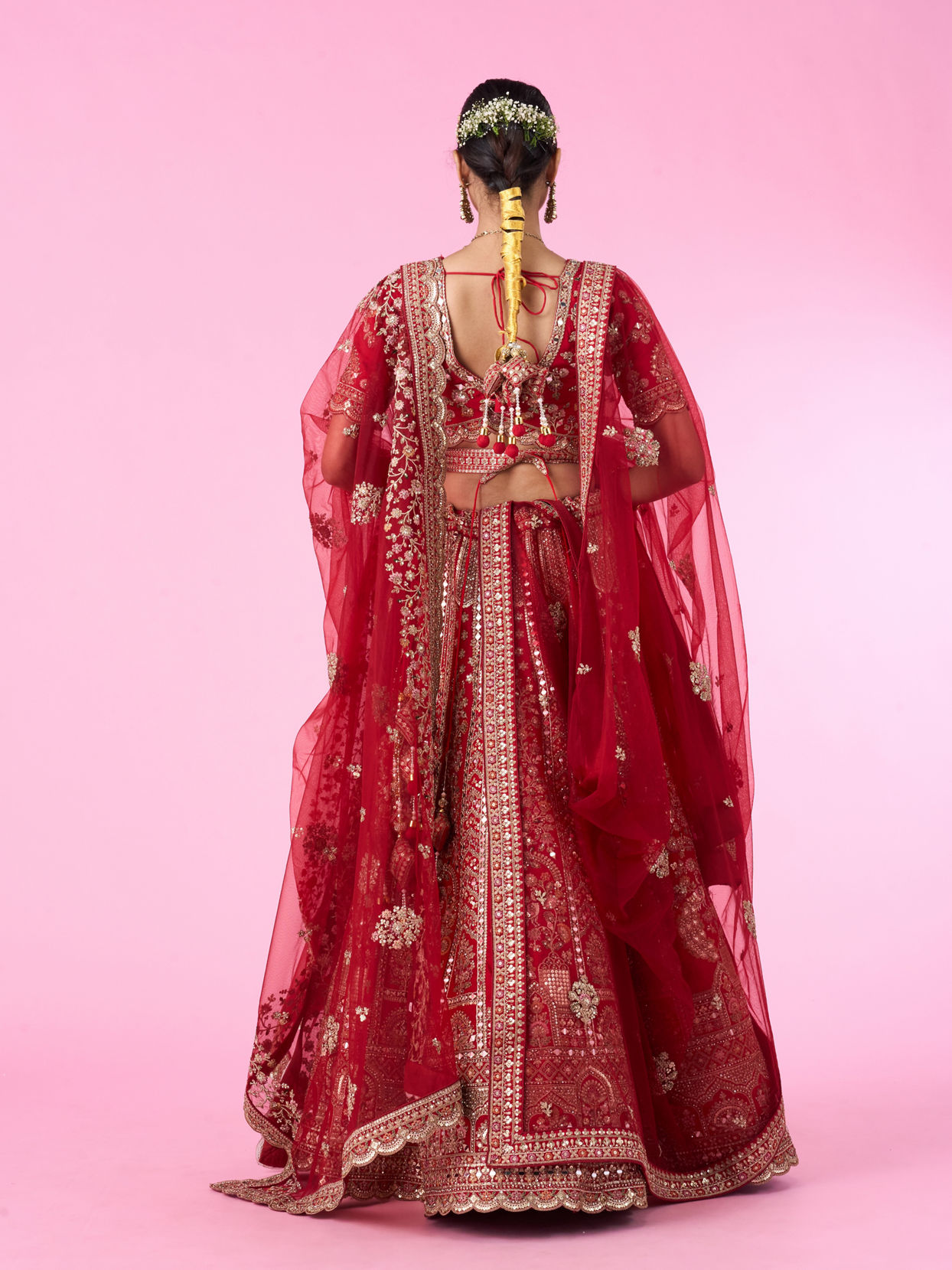 Mohey Women Red Splendor Bridal Lehenga