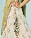 Mohey Women Elegant Cream Semi Bridal Lehenga