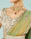 Mohey Women Elegant Cream Semi Bridal Lehenga