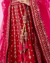 Mohey Women Velvety Rani Pink Bridal Lehenga