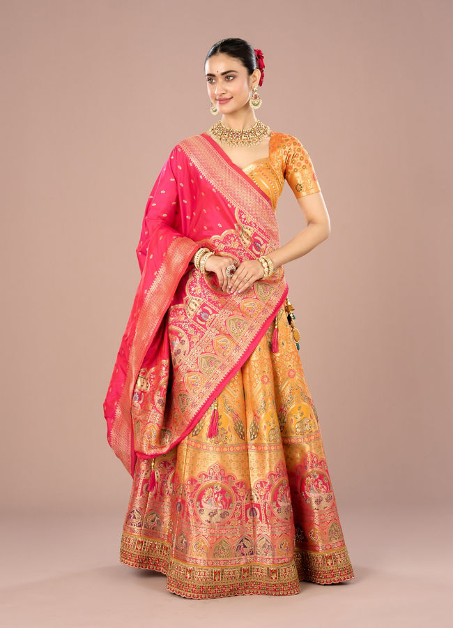 Mohey Women Radiant Mustard Yellow Lehenga