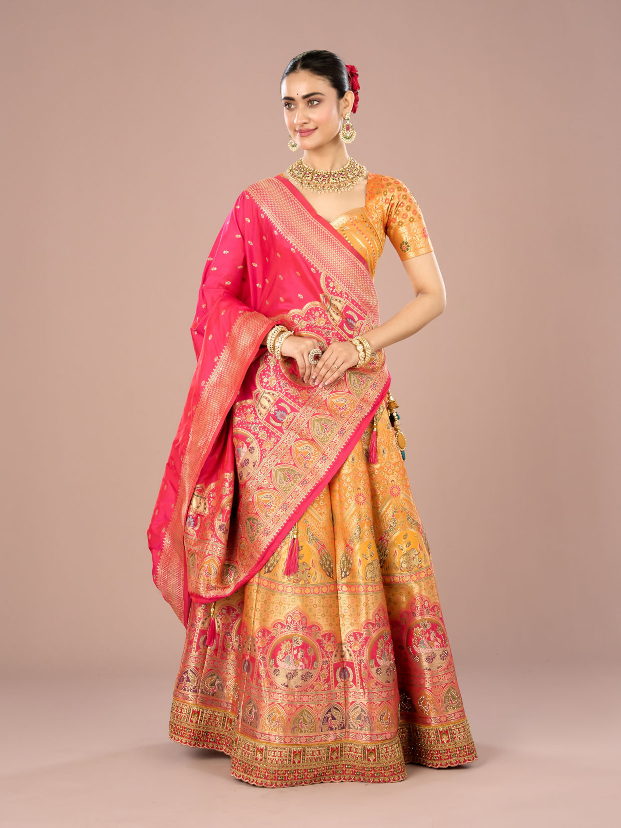 Mohey Women Radiant Mustard Yellow Lehenga