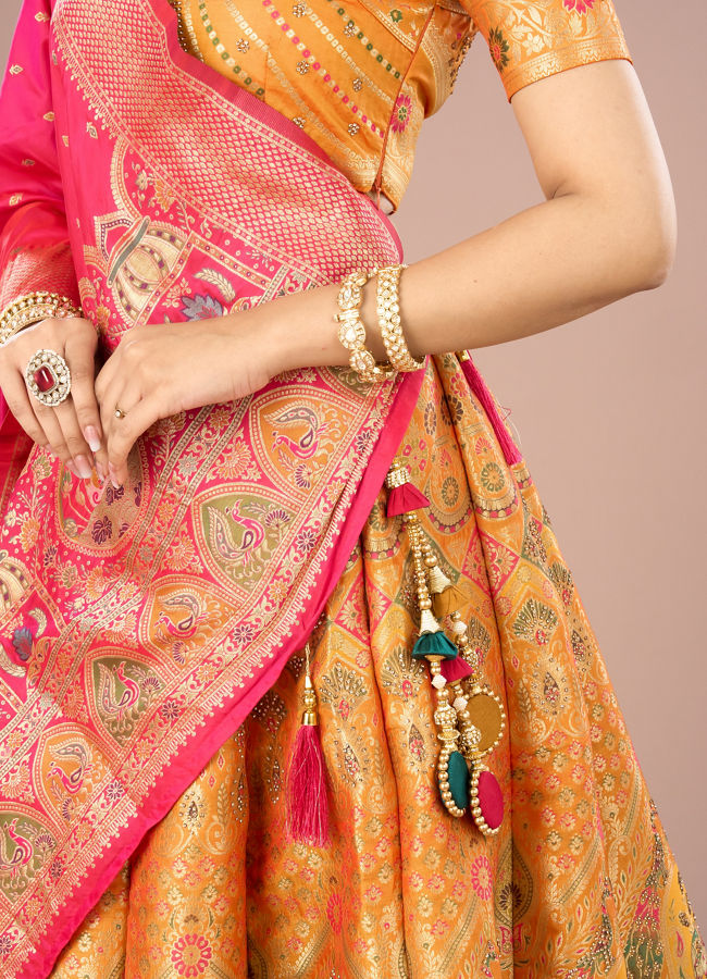 Mohey Women Radiant Mustard Yellow Lehenga