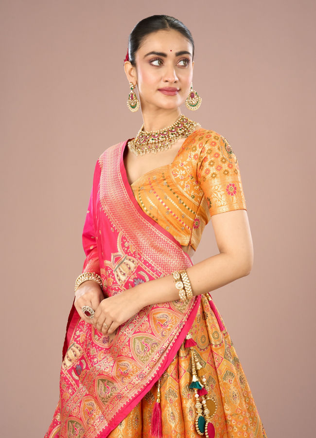 Mohey Women Radiant Mustard Yellow Lehenga