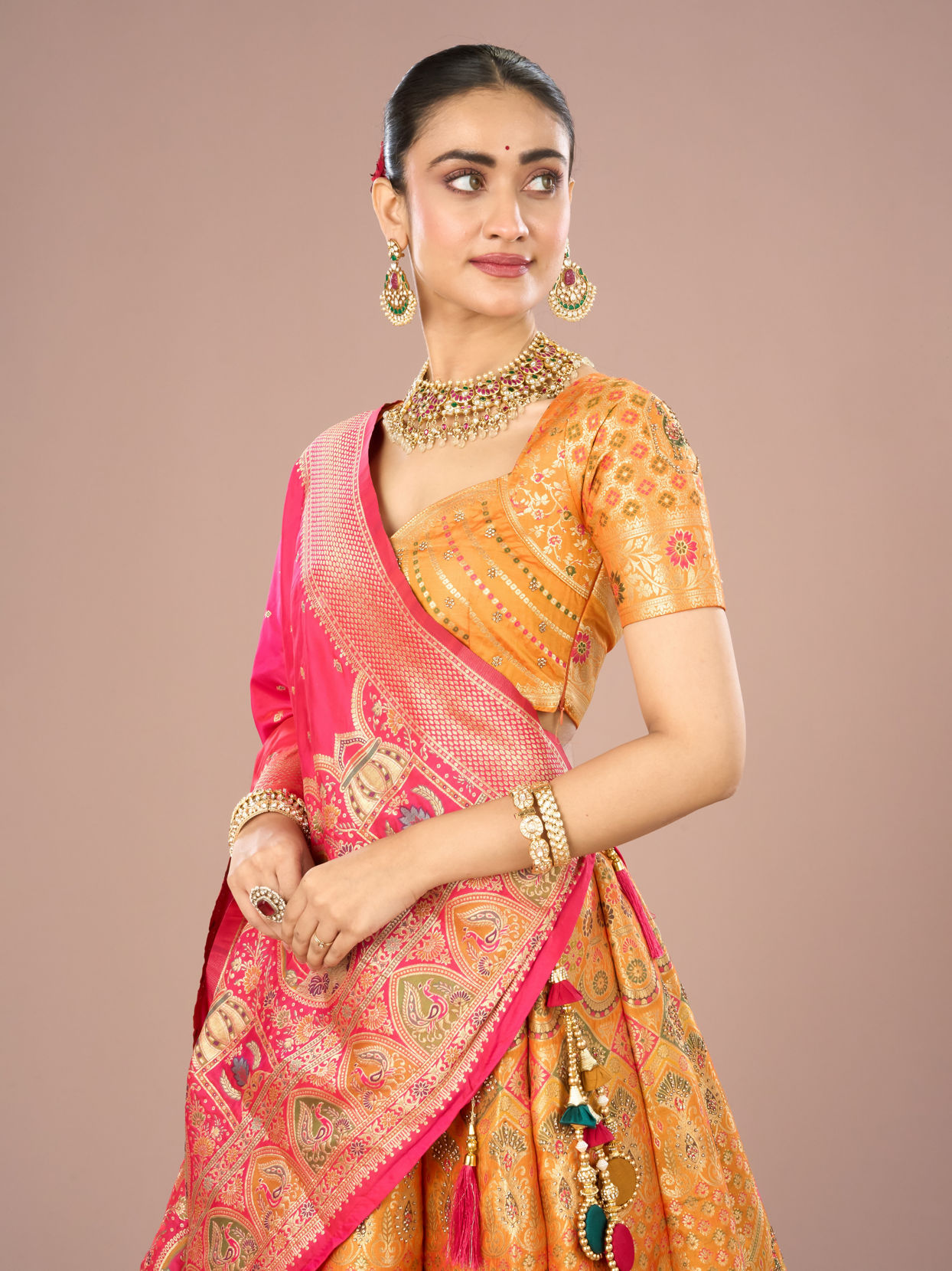 Mohey Women Radiant Mustard Yellow Lehenga