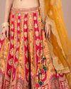Mohey Women Pink Celebration Bliss Semi Bridal Lehenga