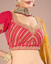 Mohey Women Pink Celebration Bliss Semi Bridal Lehenga