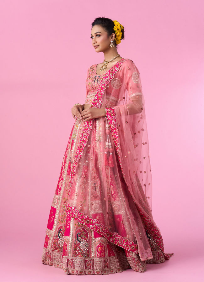 Mohey Women Grandiose Pink Brilliance Lehenga