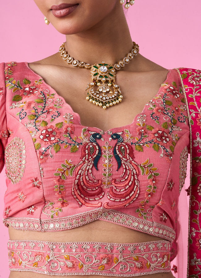 Mohey Women Grandiose Pink Brilliance Lehenga