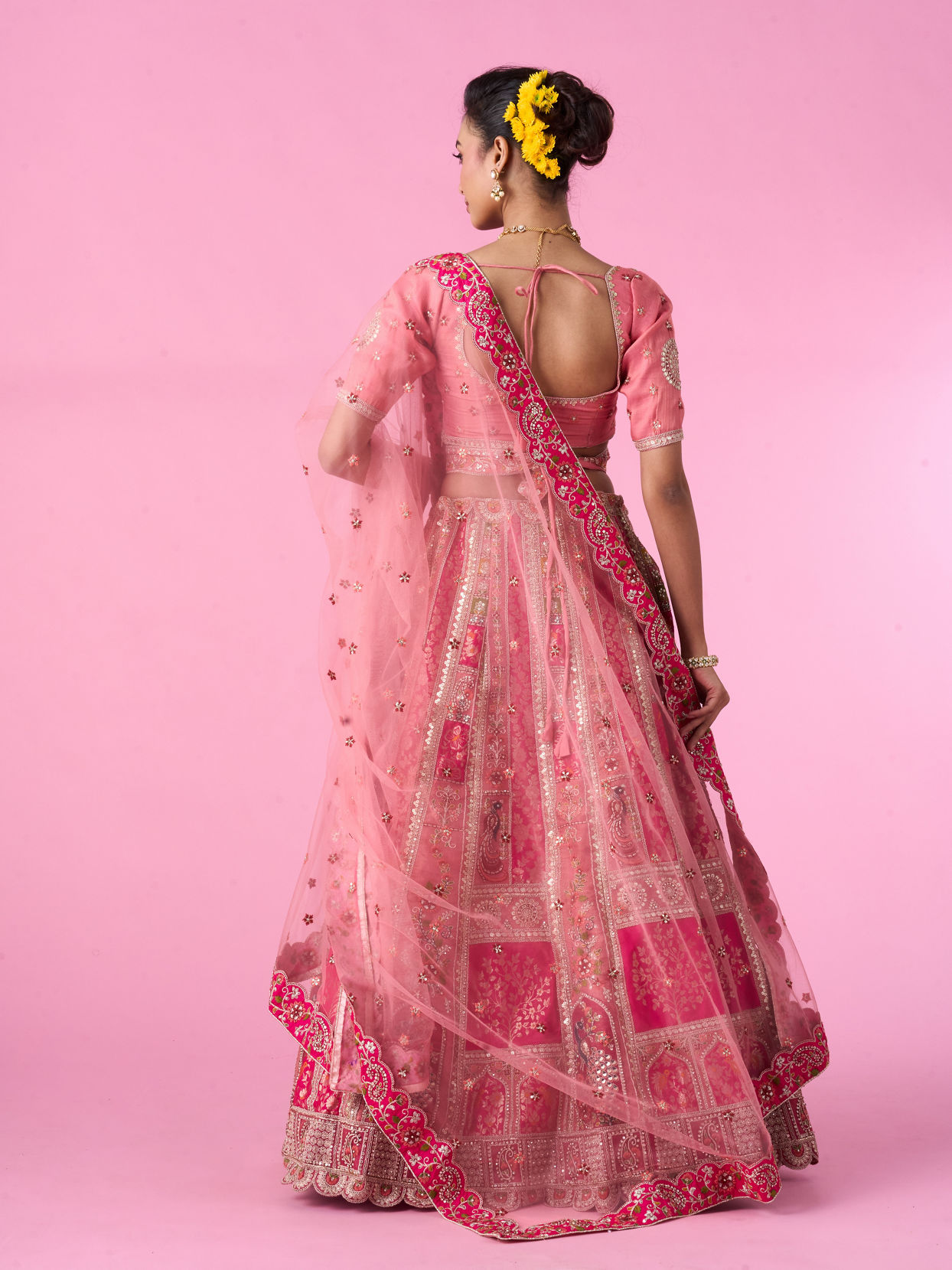 Mohey Women Grandiose Pink Brilliance Lehenga