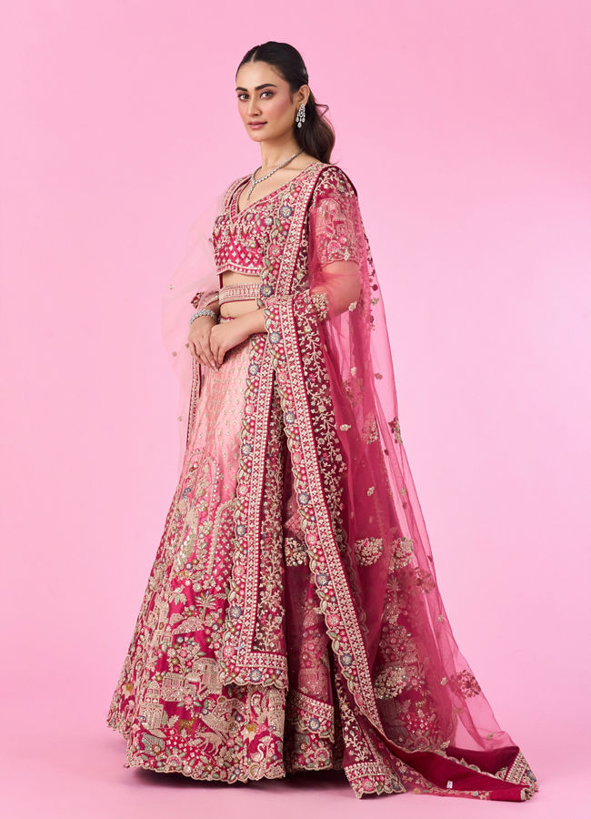 Mohey Women Pink Radiance Bridal Lehenga