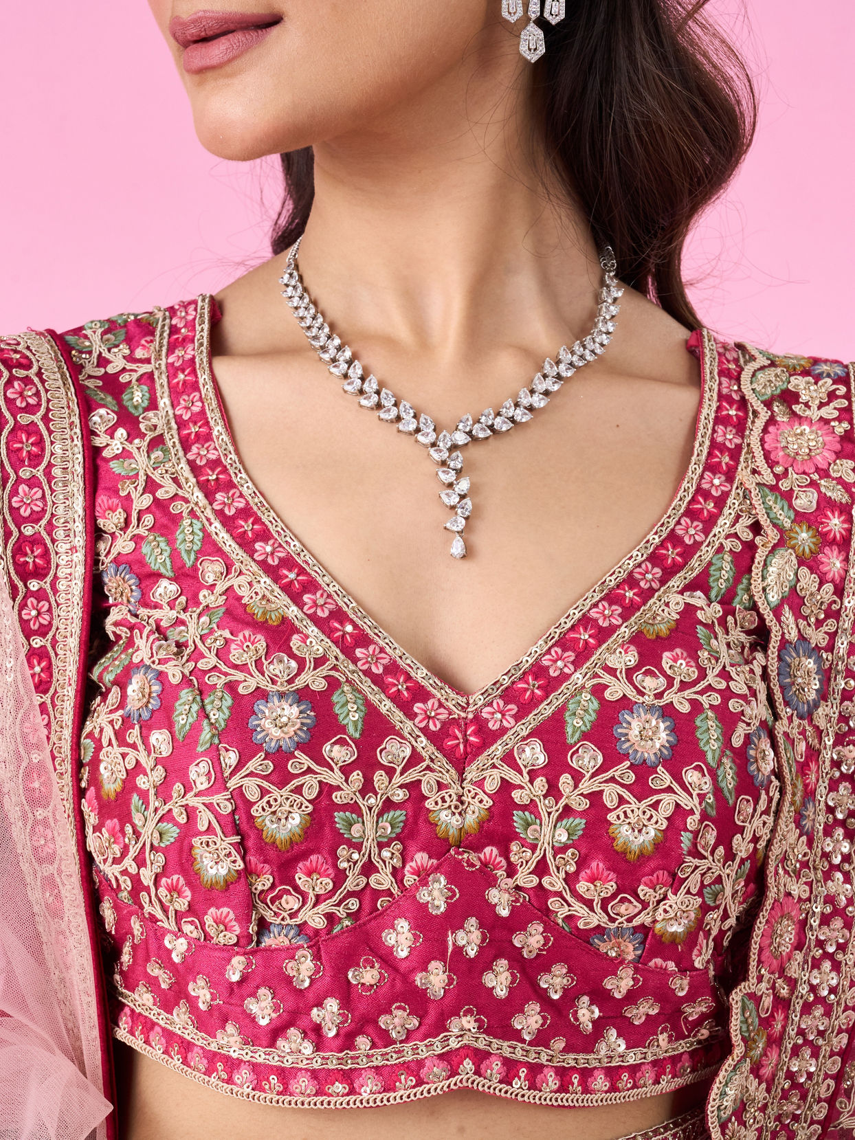 Mohey Women Pink Radiance Bridal Lehenga