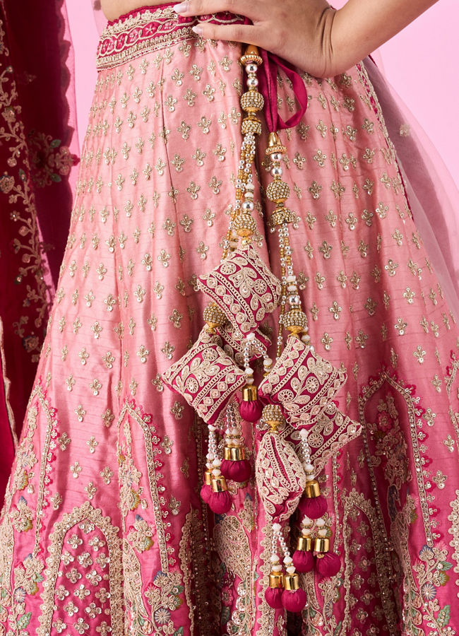 Mohey Women Pink Radiance Bridal Lehenga