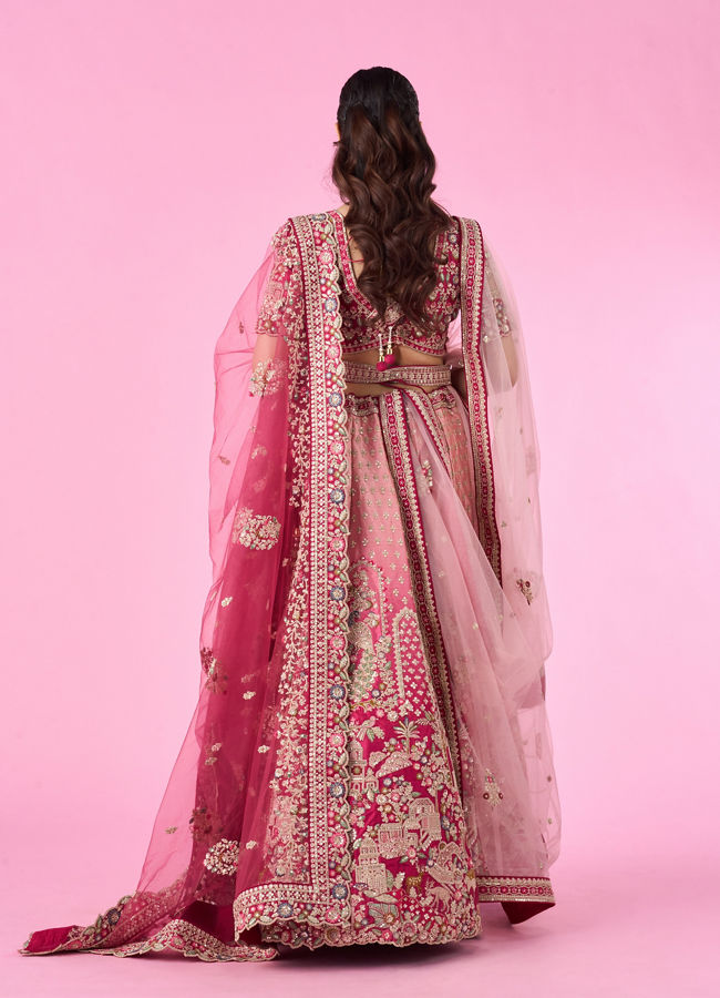Mohey Women Pink Radiance Bridal Lehenga