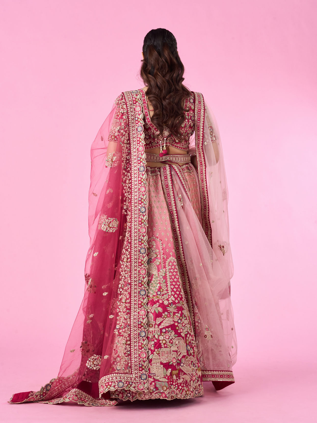 Mohey Women Pink Radiance Bridal Lehenga