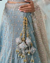 Mohey Women Light Blue Tissue Lehenga