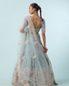 Mohey Women Light Blue Tissue Lehenga