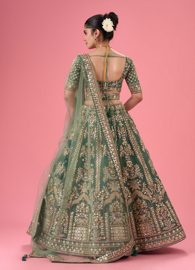 Mohey Women Emerald Radiance Lehenga
