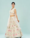 Mohey Women Classic Cream Majesty Semi Bridal Lehenga
