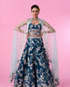 Mohey Women Enchanting Sky Blue Lehenga