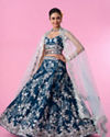 Mohey Women Enchanting Sky Blue Lehenga