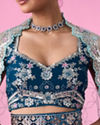 Mohey Women Enchanting Sky Blue Lehenga