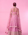 Mohey Women Elegant Pink Tissue Lehenga