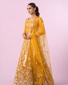 Mohey Women Mustard Yellow Radiance Net Lehenga