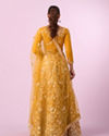 Mohey Women Mustard Yellow Radiance Net Lehenga