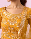 Mohey Women Mustard Yellow Radiance Net Lehenga