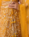 Mohey Women Mustard Yellow Radiance Net Lehenga