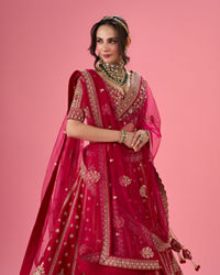 Mohey Women Pink Elegance Bridal Lehenga