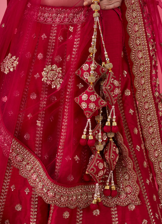 Mohey Women Pink Elegance Bridal Lehenga