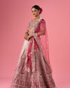 Mohey Women Velvety Coral Beauty Bridal Lehenga